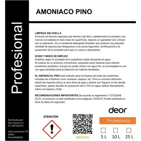 Fregasuelos Amoniacal Pino 5L