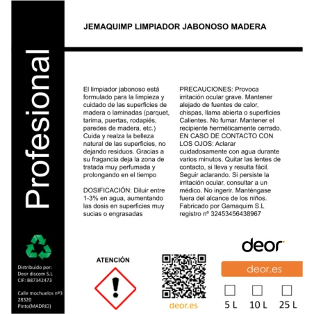 Limpiador Jabonoso Madera 5L