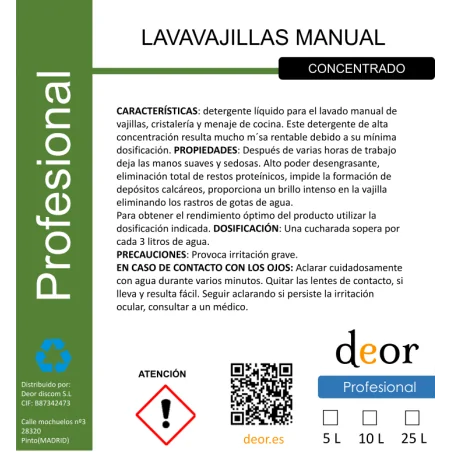 Vajilla Manual Concentrado 5L