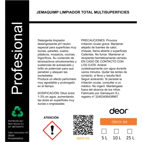Limpiador Higienizante Multisuperficies 5L
