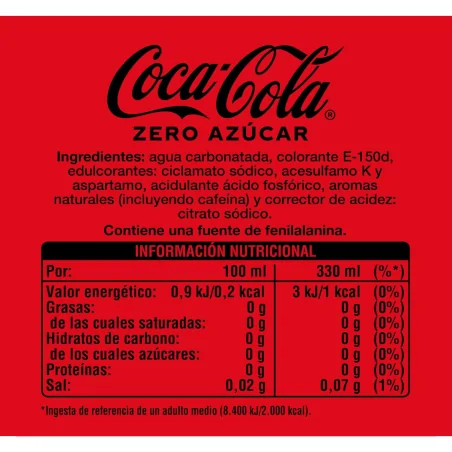 Cocacola Zero 33Cl 24 Uds