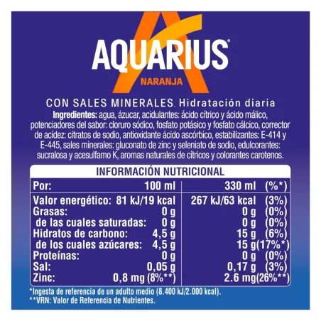 Aquarius Naranja 33Cl 24 Uds