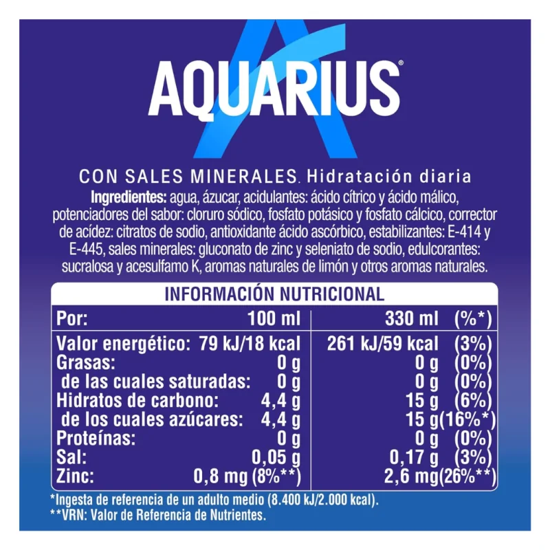 Aquarius Limón 33Cl 24 Uds