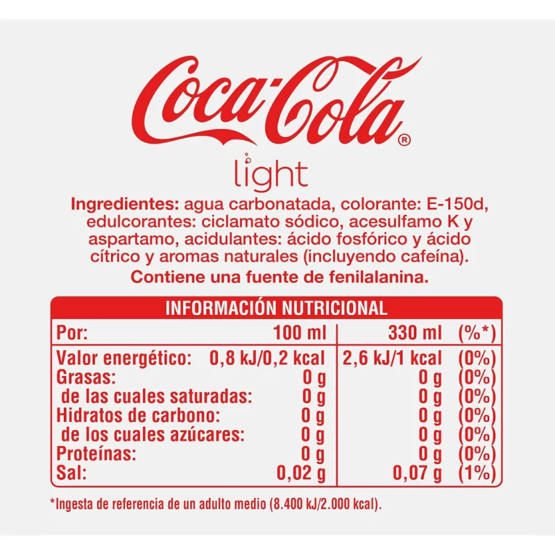 Cocacola Light Vr 237Ml 24 Uds