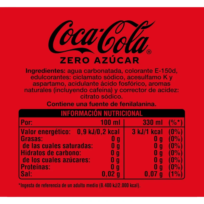 Cocacola Zero Vr 237Ml 24 Uds