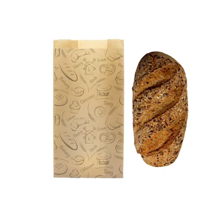 Bolsa de Papel Decorada para Pan 18+7x32