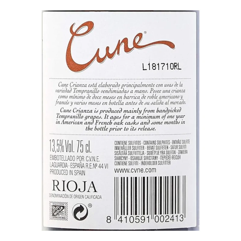 Vino Cune Crianza 0,75L