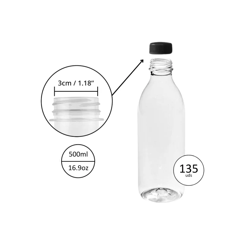Botella de Plástico 500cc 135uds