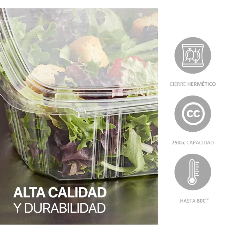 Envase OPS Cuadrado 750cc 50uds