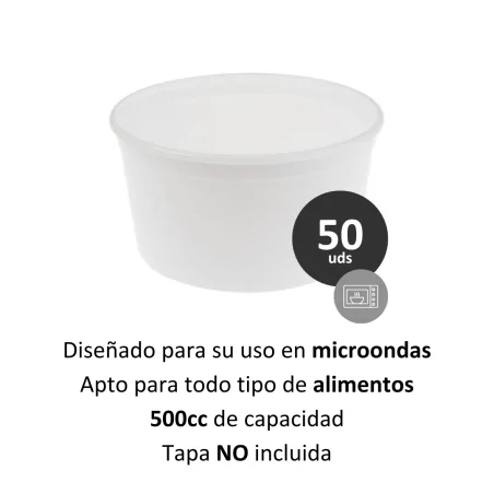 Tarrina PP 500cc 50uds