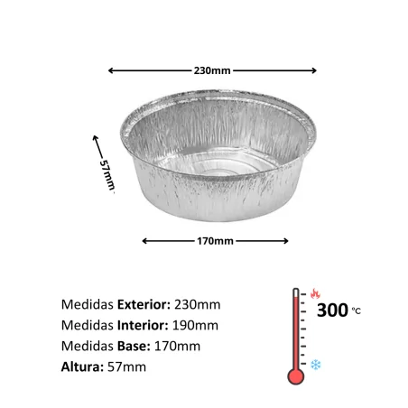 Envase Aluminio 1.400cc 125uds