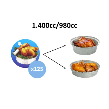 Tapa Envase Aluminio 1.400cc/980cc 125uds