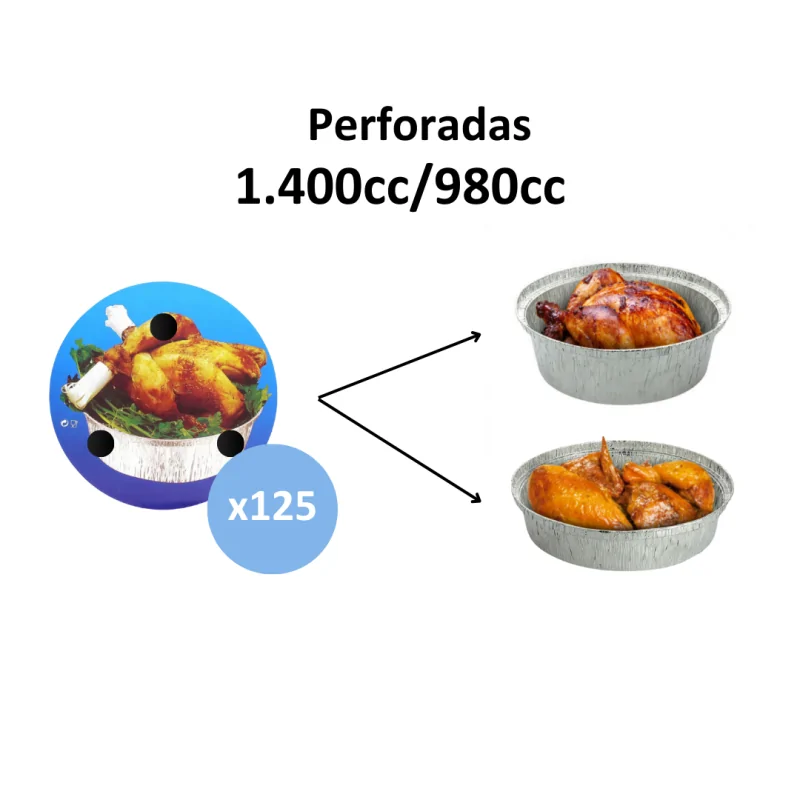 Tapa Perforada Envase Aluminio 1.400/980cc