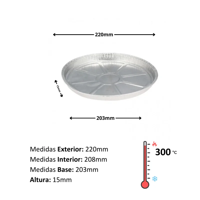 Plato Aluminio 470cc 200uds