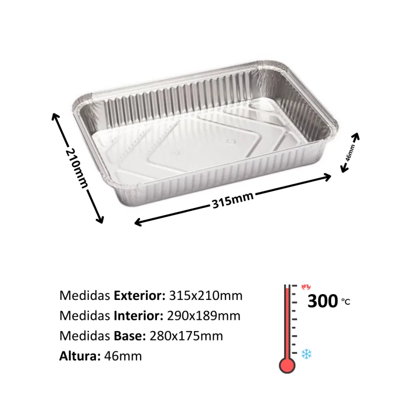 Envase Aluminio 2.200Cc 100uds