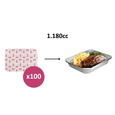 Tapa Envase Aluminio 1.180cc 100uds