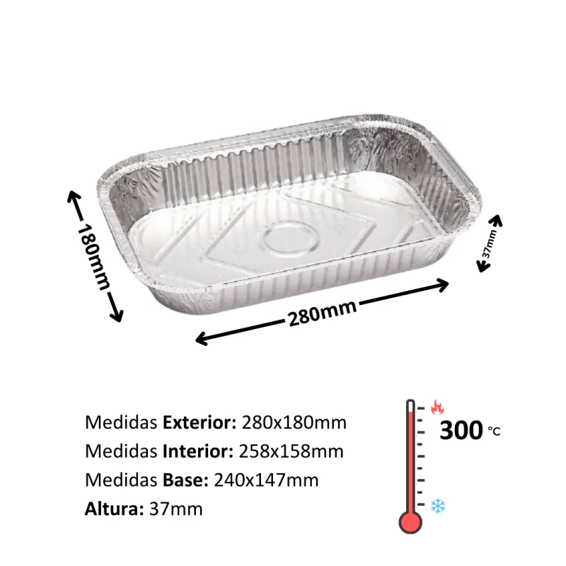 Envase Aluminio 1.500cc 100uds