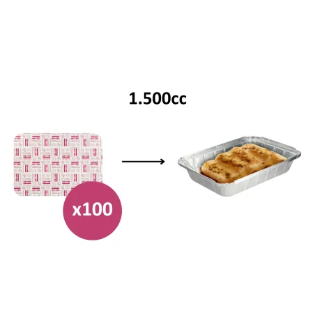 Tapa Envase Aluminio 1.500cc 100uds