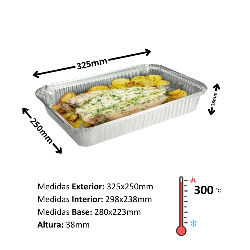 Envase Aluminio 2.400cc 100uds