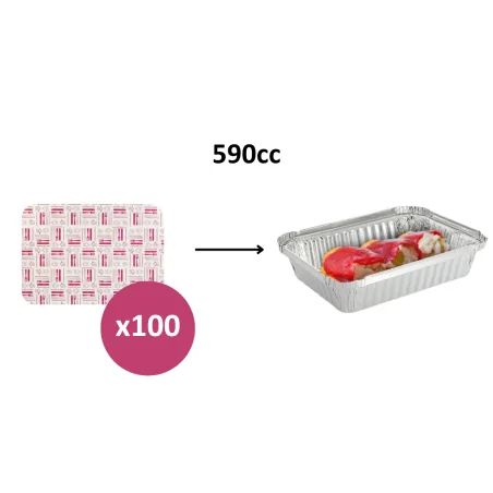 Tapa Envase Aluminio 590cc 100uds