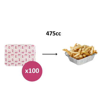 Tapa Envase Aluminio 475cc 100Uds