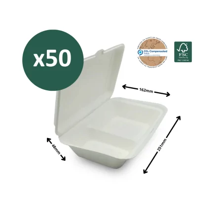 Envase Bio 2 Compartimentos 50 uds