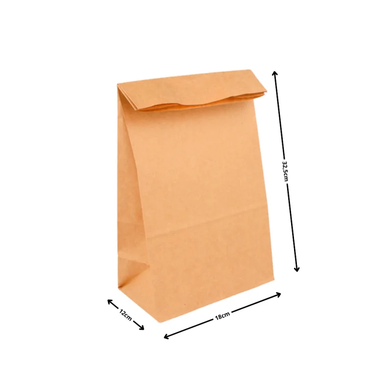 Bolsa de Papel Kraft Americana 18+12x32,5