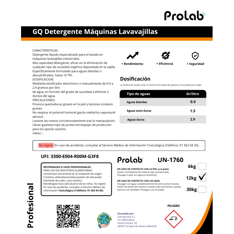 Detergente de Máquina 12kg