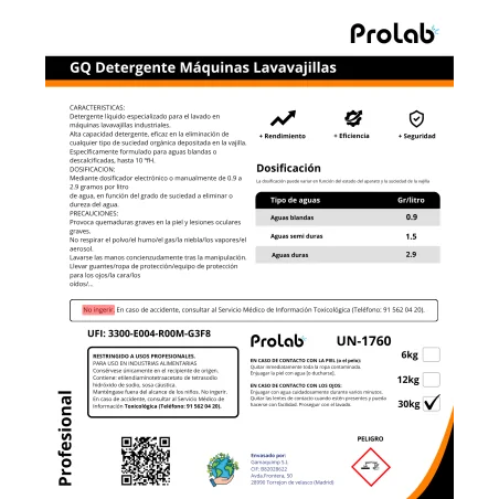 Detergente de Máquina 30kg