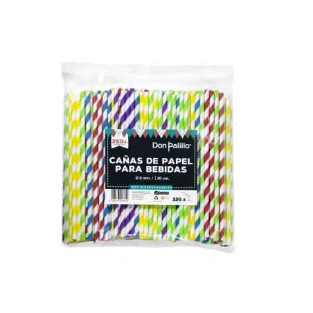 Pajitas de Papel Espiral Colores 250uds