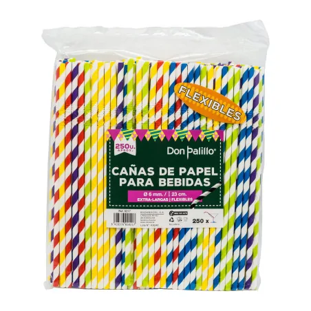 Pajitas de Papel Flex. Colores 250uds