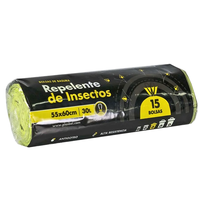 Bolsas de Basura Autocierre Verde Repele...