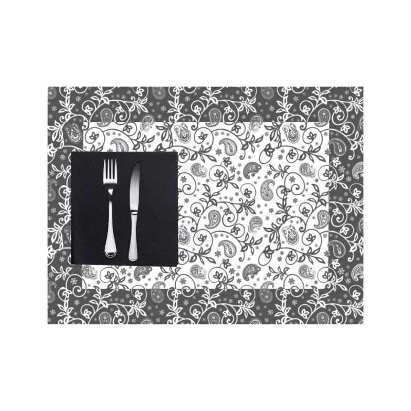 Mantel Papel 30X40 Cachemir Negro 500Uds