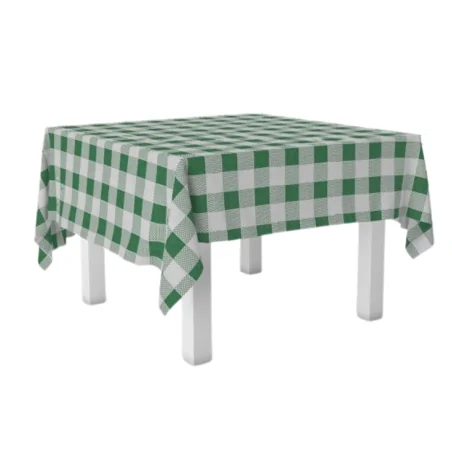 Mantel Papel 100X100 Cuadros Verdes 100Uds