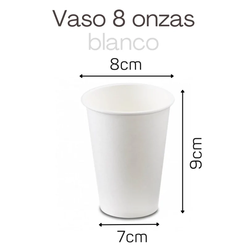 Vaso de Cartón 8 Onzas 100Uds