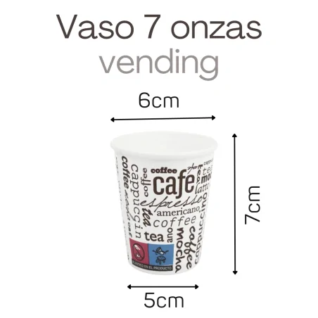 Vaso de Cartón Blanco Vending 7 Onzas 50Uds
