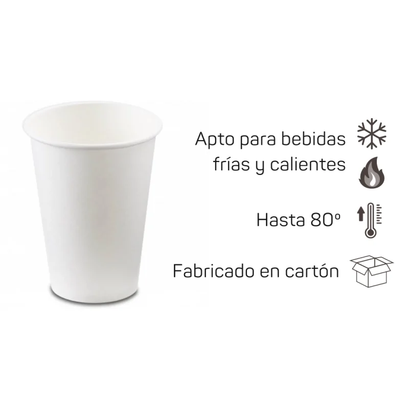 Vaso de Cartón 8 Onzas 100Uds