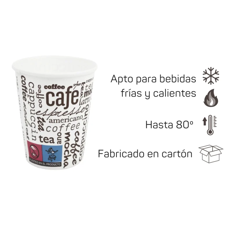 Vaso de Cartón Blanco Vending 7 Onzas 50Uds