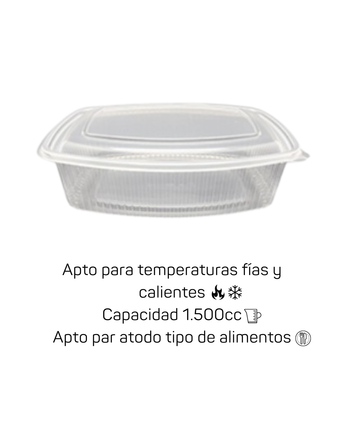 Envases de Plastico para Alimentos - Tarrinas Plastico - PET 1500cc