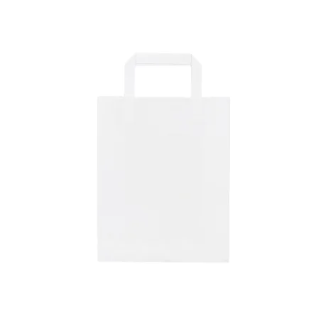Bolsa Papel Blanca Asa Plana