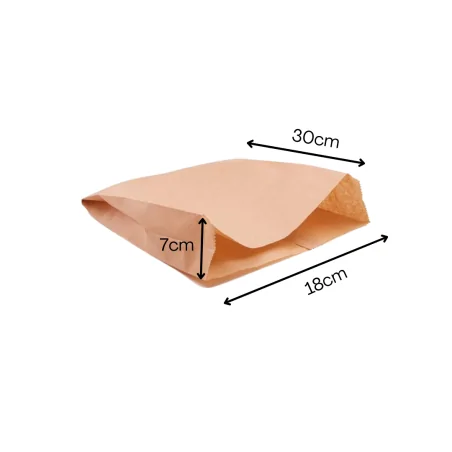 Bolsa de Papel Kraft 18+7x30cm