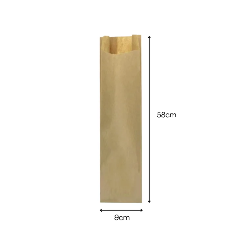 Bolsa de Papel para "Baguette" 9x5x58cm