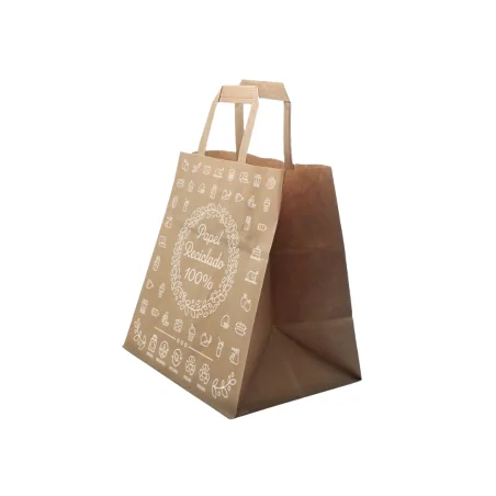 Bolsa Papel Kraft Decorada Asa Plana