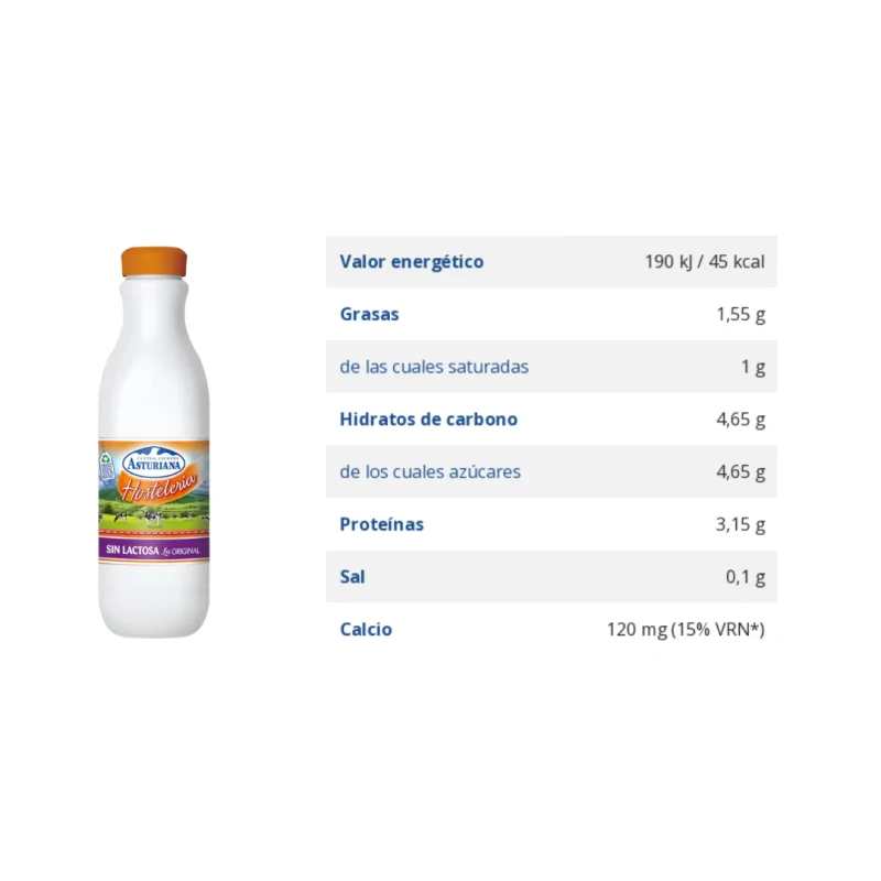 Asturiana Leche Sin Lactosa 1,5L