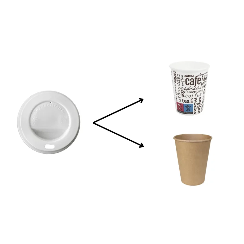 Tapa Vaso de Cartón Blanca Vending 7 Onzas 100Uds