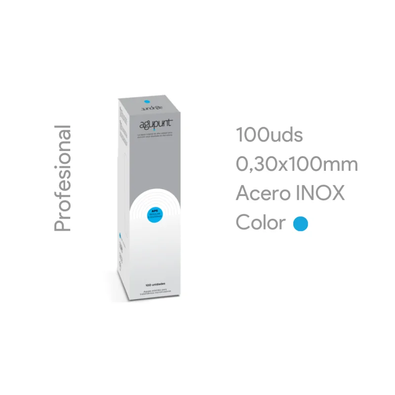 Aguja Punción Seca Regular 0,30X100 Azul Claro