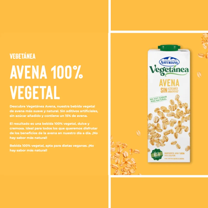 Bebida de Avena Vegetánea 1L 6Uds
